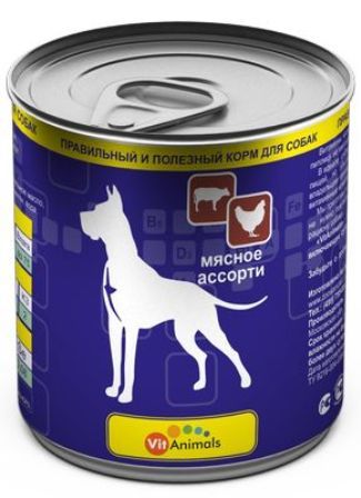 Vit Animals (Вит Энималс) - Консервы для собак Мясное ассорти 750 гр