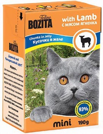 Bozita Super Premium Mini (Бозита Супер Премиум Мини) - Кусочки в желе для кошек с ягненком 190 гр