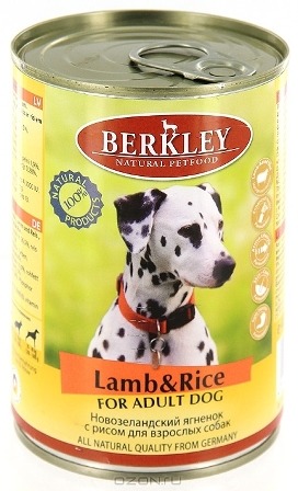 Berkley Adult Dog (Беркли Эдалт Дог) - Консервы для взрослых собак с ягненком и рисом 400 гр