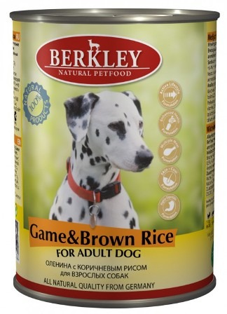 Berkley Adult Dog (Беркли Эдалт Дог) - Консервы для взрослых собак с олениной и коричневым рисом 400 гр