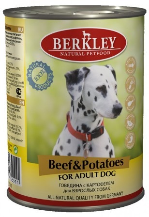 Berkley Adult Dog (Беркли Эдалт Дог) - Консервы для взрослых собак с говядиной и картофелем 400 гр