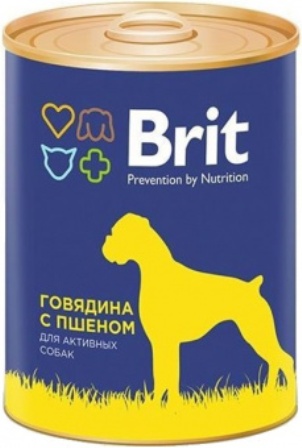 Brit (Брит) - Консервы для собак Говядина/Пшено 850 гр
