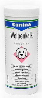 Canina Petvital Welpenkalk (Канина Петвитал Вельпенкальк) - Витаминная добавка для щенков, беременных и кормящих собак (укрепление скелета и зубной системы) 150 таб.