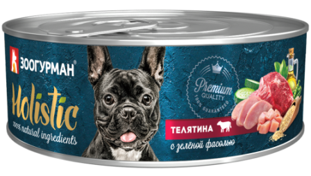 Holistic Dog - Консервы для собак Телятина с зеленой фасолью 100 гр