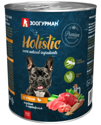 Holistic Dog - Консервы для собак С уткой, индейкой и картофелем 350 гр