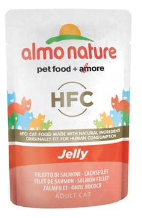 Almo Nature Jelly Cat Salmon (Алмо Натюр Джели Кэт Салмон) - Паучи для взрослых кошек лосось в желе 55 гр