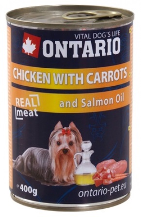 Ontario - Консервы для собак: курица и морковь 800 гр