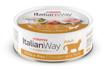 ITALIAN WAY - Консервы для кошек с курицей и рисом 80 гр