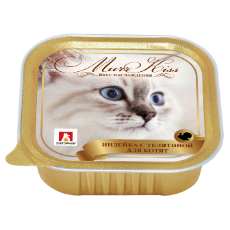 МуррКисс - Консервы для кошек Индейка с телятиной для котят ламистер 100 гр