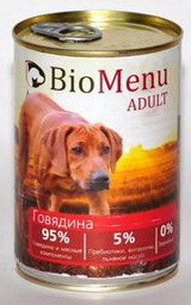 BioMenu Adult (БиоМеню Эдалт) - Консервы для собак Говядина 410 гр