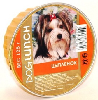 Dog Lunch (Дог Ланч) - Консервы крем-суфле для собак Цыпленок 125 гр