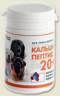 Мультитоник Кальций Пептид 20+ - Витаминная добавка с кальцием для собак средних пород 40 гр