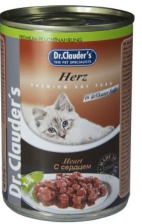 Dr. Clauder's (Др. Клаудер'с) - Консервы для кошек Кусочки в соусе - Сердце 415 гр