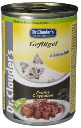 Dr. Clauder's (Др. Клаудер'с) - Консервы для кошек Кусочки в соусе - Курица 415 гр