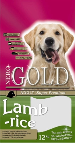 Nero Gold Super Premium Adult Lamb&Rice 23/10 (Неро Голд Супер Премиум Эдалт Лэмб энд Райс 23/10) – Сухой корм для взрослых собак всех пород (ягненок и рис) 18 кг