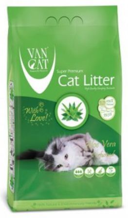 VanCat (ВанКэт) - Комкующийся наполнитель бентонитовый, с ароматом алое вера, без пыли 5 кг