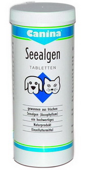 Canina Seealgen (Канина Сиалген) - Витаминная добавка для животных для усиления пигментации шерсти, глаз, носа и лап (на основе морских водорослей) 225 таб.