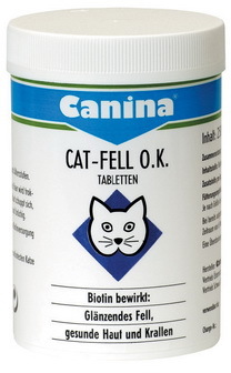 Canina Cat-Fell O.K. (Канина Кэт Фелл ОК) - Витаминная добавка для кожи и шерсти с биотином для кошек 100 таб.