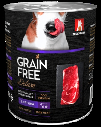 Grain Free Dog - Консервы для собак Телятина 350 гр