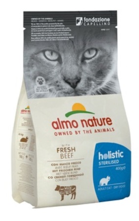 Almo Nature Sterilised (Алмо Натюр Стиралайзд) - Сухой корм для кастрированных кошек с говядиной и рисом 0,4 кг