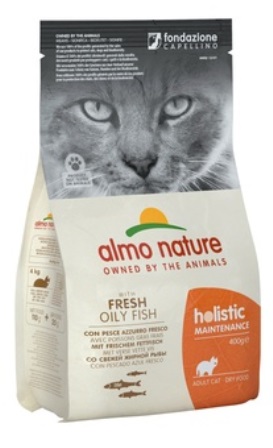 Almo Nature Adult Cat White Fish&amp;Rice (Алмо Натюр Эдалт Кэт Уайт Фиш энд Райс) - Cухой корм для взрослых кошек всех пород (белая рыба с коричневым рисом) 0,4 кг