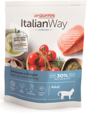 ITALIAN WAY - Безглютеновый корм для стерилизованных кошек с лососем и сельдью 0,4 кг