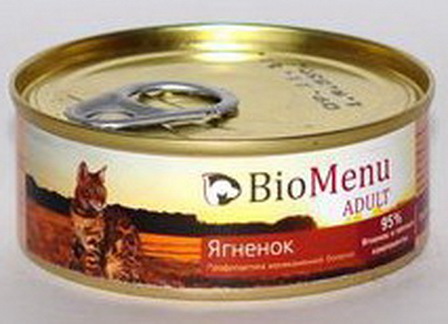BioMenu Adult (БиоМеню Эдалт) - Консервы для кошек Ягненок 100 гр
