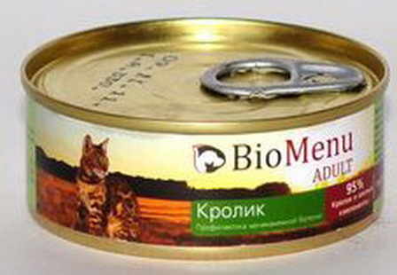 BioMenu Adult (БиоМеню Эдалт) - Консервы для кошек Кролик 100 гр