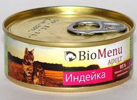 BioMenu Adult (БиоМеню Эдалт) - Консервы для кошек Индейка 100 гр