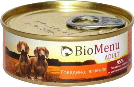 BioMenu Adult (БиоМеню Эдалт) - Консервы для собак Говядина-ягненок 100 гр