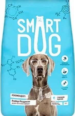 Smart Dog - Для взрослых собак с лососем и рисом  12 кг