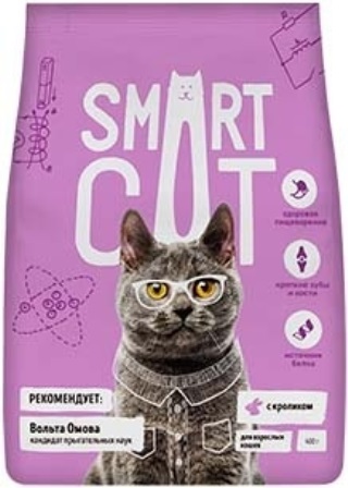 Smart Cat - Для взрослых кошек с кроликом 0,4 кг