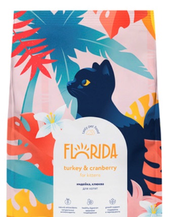 Florida - Сухой корм для котят с индейкой и клюквой 800 гр