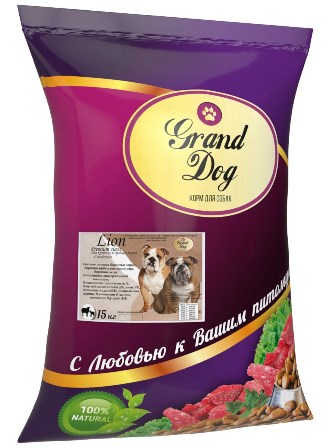 Grand Dog - Lion Premium Class с ягненком для собак крупных и средних пород 10 кг