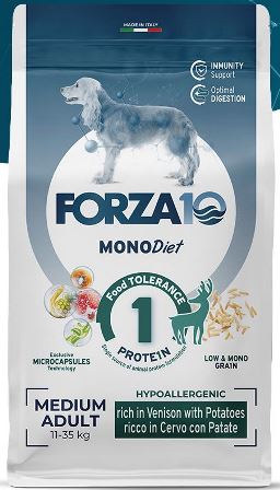 Forza Medium Diet Cervo/Patate 25/12 - Корм для взрослых собак средних пород из оленины с картофелем (монобелковый, полнорационный, гипоаллергенный с микрокапсулами) 1,5 кг