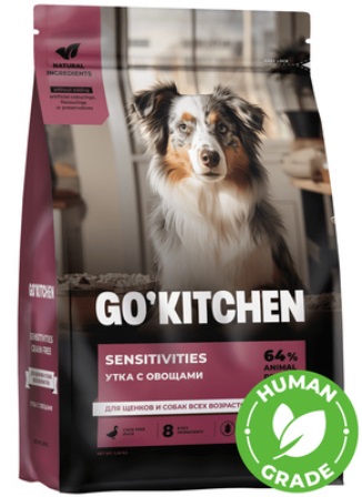 Go Kitchen Grain Free Duck DR - Корм для собак всех пород и возрастов (БЕЗЗЕРНОВОЙ, утка) 1,59 кг
