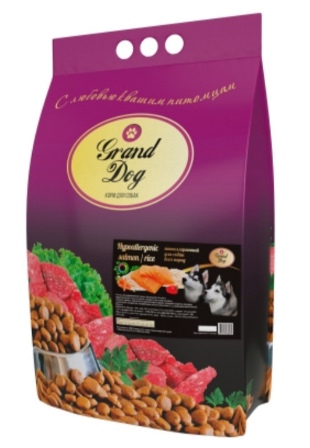 Grand Dog - Hypoallergenic Salmon/rice гипоаллергенный корм рыба/рис для взрослых собак всех пород 10 кг