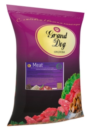 Grand Dog - Meat корм супер премиум класса для собак средних и крупных пород с кусочками бараньих мясопродуктов 10 кг
