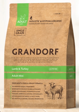 Grandorf (Грандорф) - Корм для собак мелких пород Ягненок/Индейка 1 кг