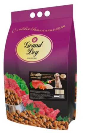 Grand Dog - Sensitiv ягненок/рис гипоалергенный корм для взрослых собак крупных и средних пород 10 кг