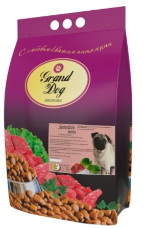Grand Dog - Sensitiv MINI ягненок/рис гипоалергенный корм для взрослых собак мелких пород 10 кг