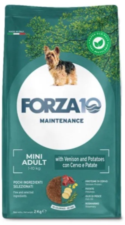 Forza Mini Maintenance Cervo/Patate 26/13 - Корм для взрослых собак мелких пород из оленины с картофелем (уменьшает вероятность появления аллергии или пищевой непереносимости) 2 кг