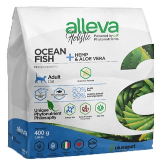 ALLEVA HOLISTIC CAT ADULT Ocean Fish - Корм для взрослых кошек Океаническая рыба (БЕЗЗЕРНОВОЙ) 400 гр