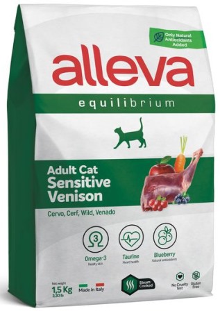 Alleva Equilibrium Adult Cat Sensitive Venison сухой корм для взрослых кошек с чувствительным пищеварением оленина 400 гр