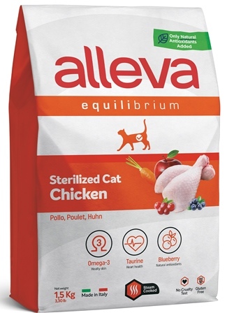 Alleva Equilibrium Adult Cat Sterilized Chicken сухой корм для взрослых стерилизованных кошек и кастрированных котов курица 400 гр