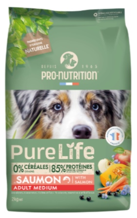 Flatazor - Корм для собак PURE LIFE Adult Medium (лосось) 12 кг
