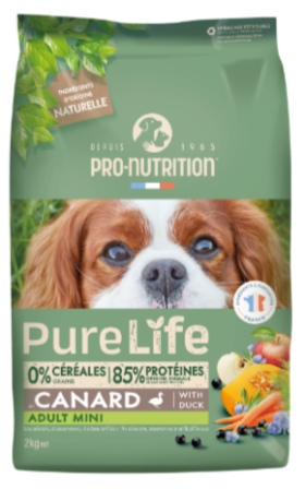 Flatazor - Корм для собак мелких пород PURE LIFE Adult Mini (с уткой) 2 кг