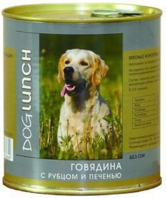 Dog Lunch (Дог Ланч) - Консервы для собак Говядина-рубец-печень 750 гр
