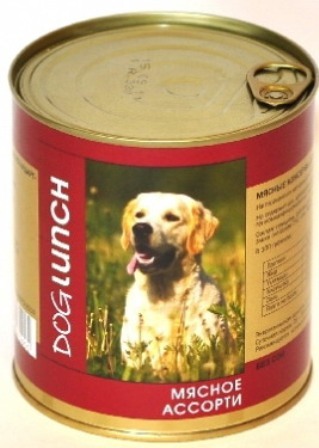 Dog Lunch (Дог Ланч) - Консервы для собак Мясное ассорти 750 гр