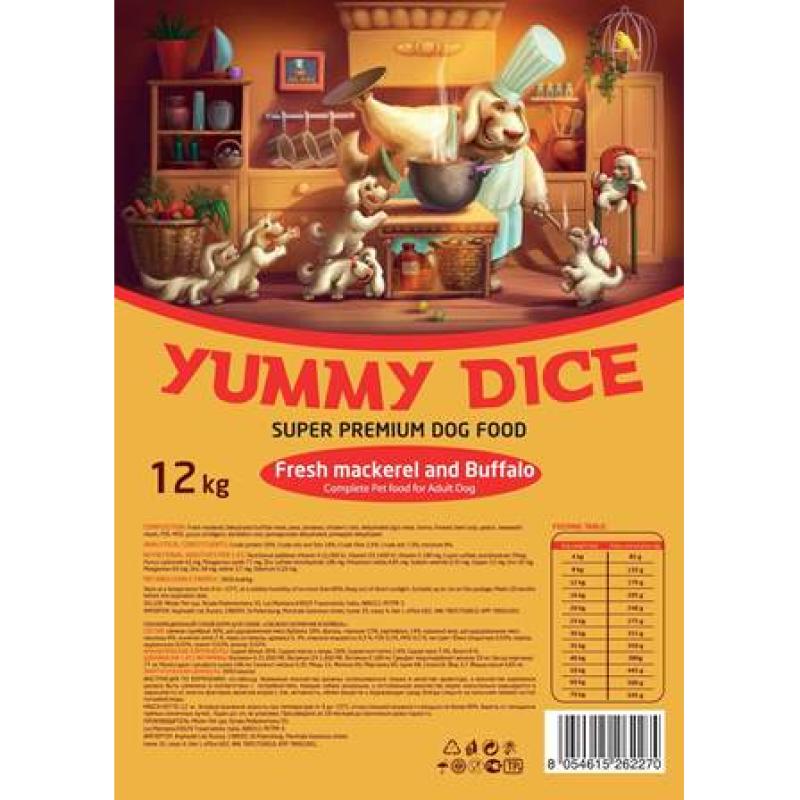Yummi Dice - Сухой корм для собак Буйвол и скумбрия 3 кг